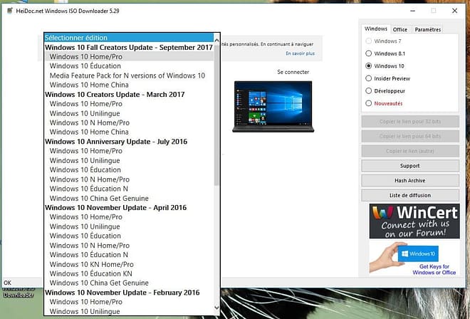Telecharger Windows 10 Fall Creators Update