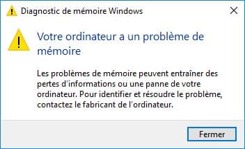 Tester sa RAM sous Windows 10 votre ordinateur a un probleme de memoire