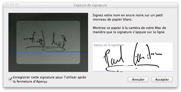 créer une signature électronique manuscrite mac