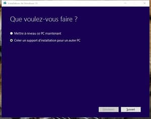 creer un support dinstallation de Windows 10