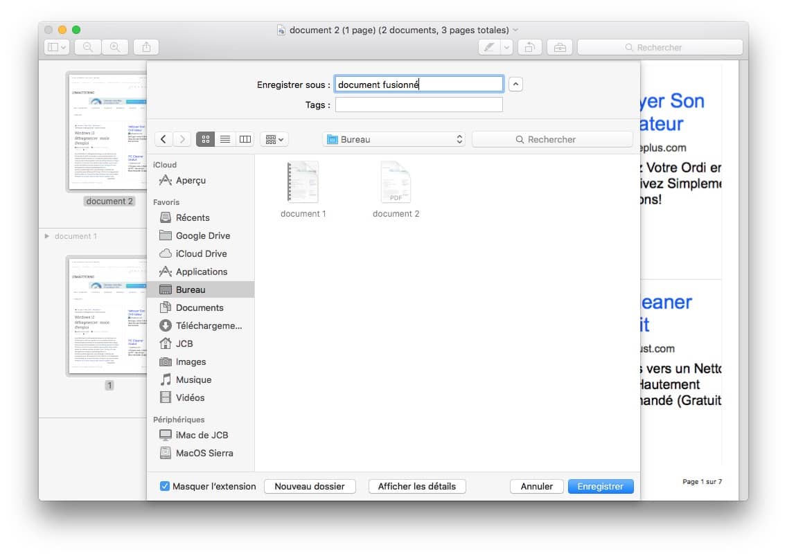 combiner 2 pdf sur mac nommer fichier